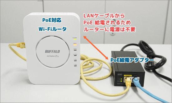 PoE受電無線LAN接続