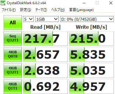 SSD/HDD速度結果1